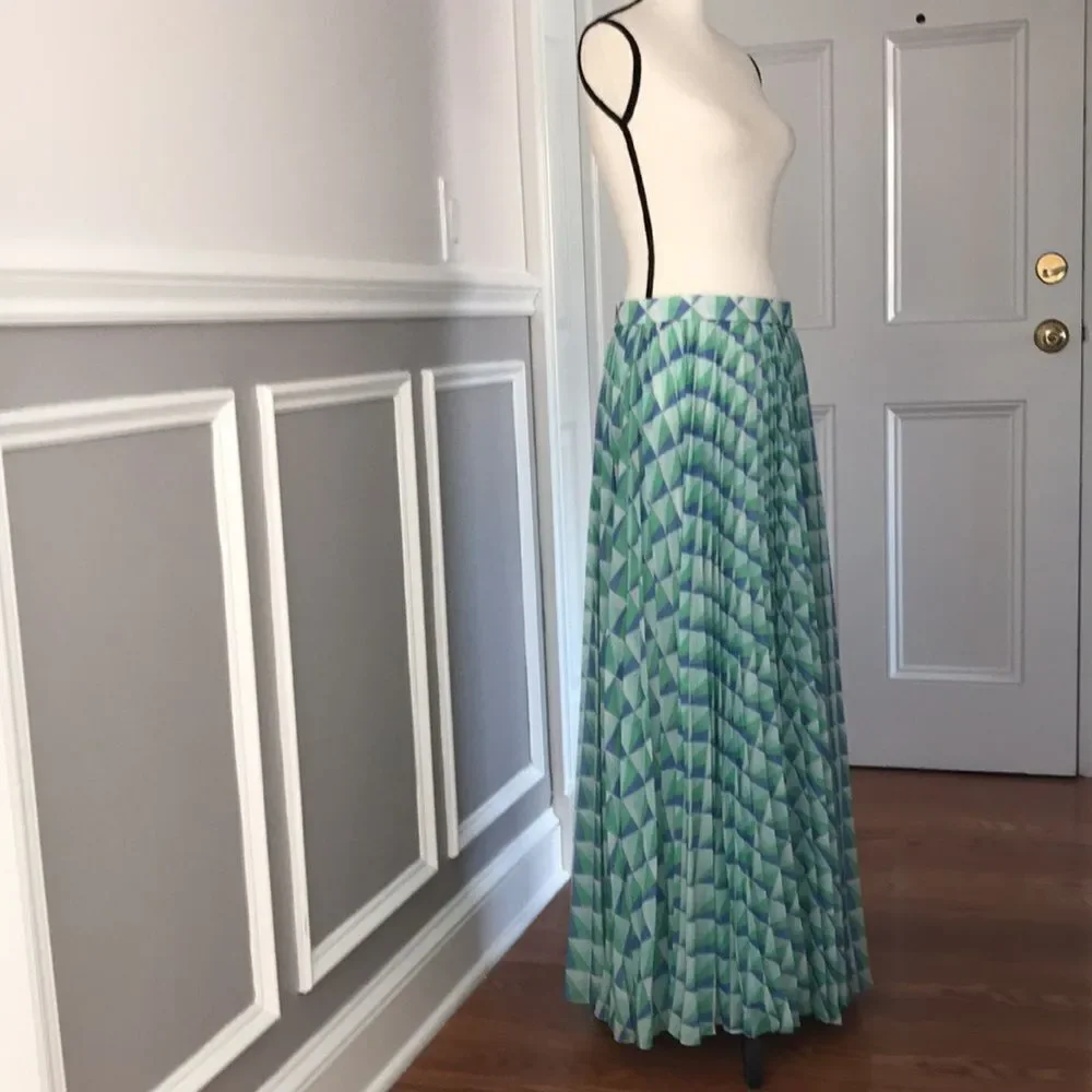 Anthropologie x Pankaj & Nidhi Pleated Maxi Skirt size M